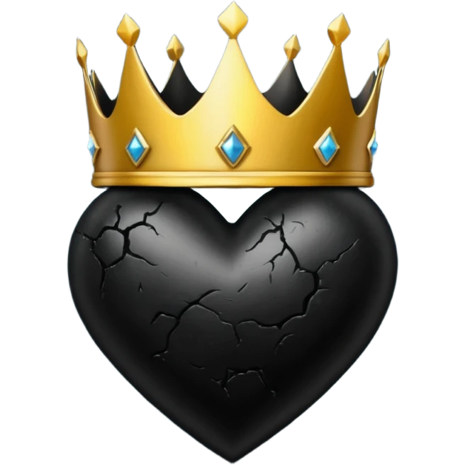emo heart with night sky and falling crowns emoji