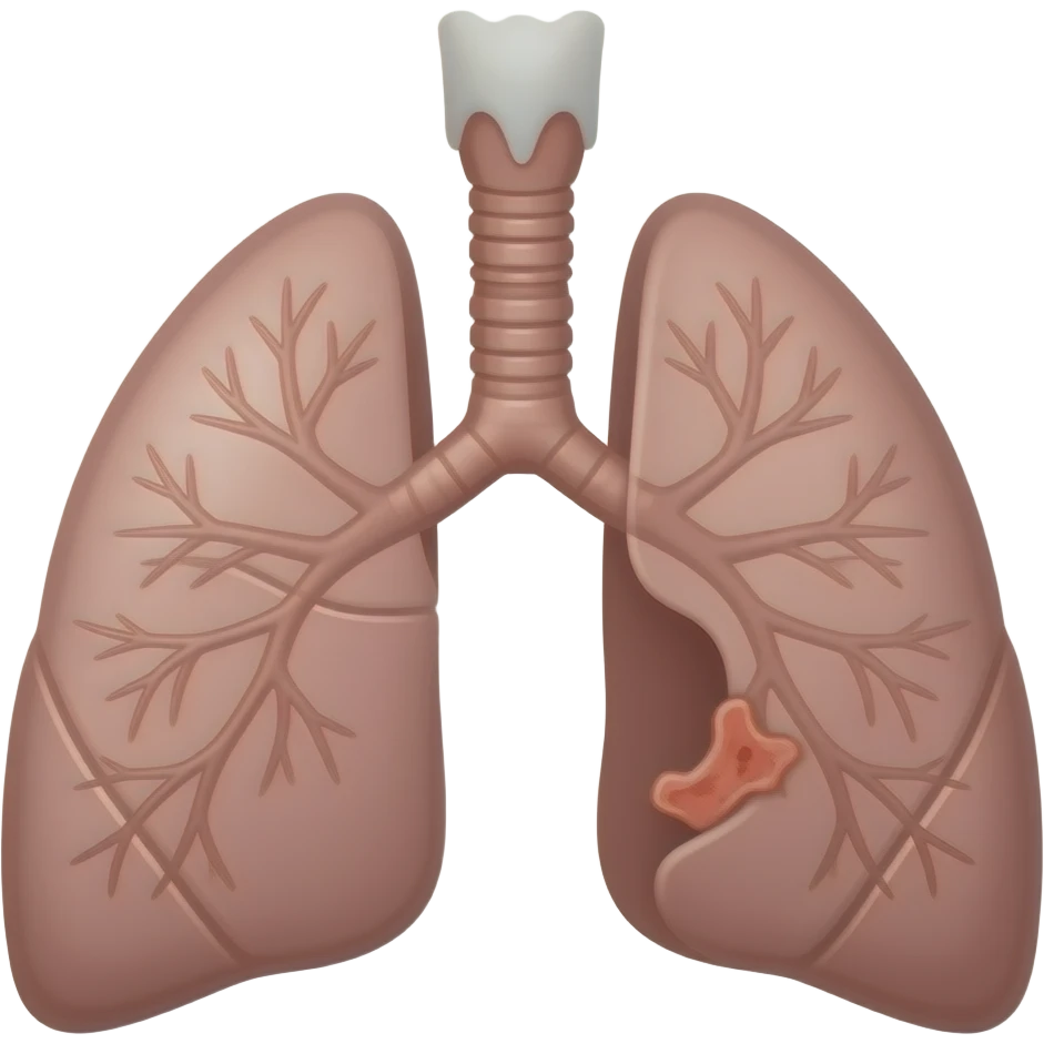 paciente con cáncer de pulmón en consulta emoji