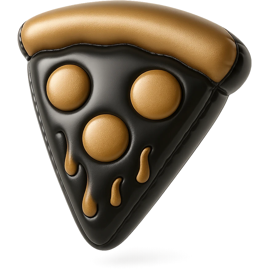 plushie style slice of pizza, balloon style, shiny and puffy emoji