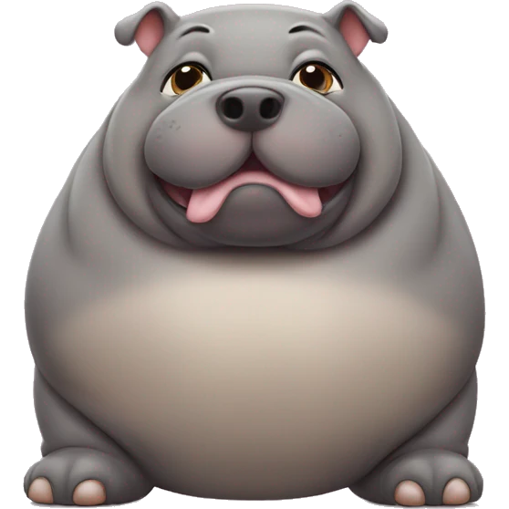 chubby dog hippo with a belly emoji