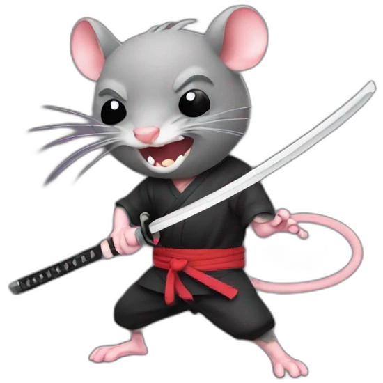 rage ninja rat with katana emoji