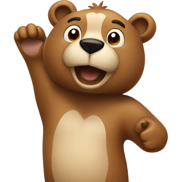 Happy bear with paws up  emoji