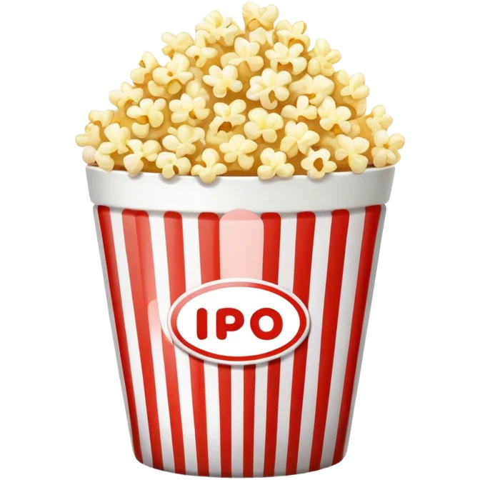 Popcorn in a stripped cup with TV emoji