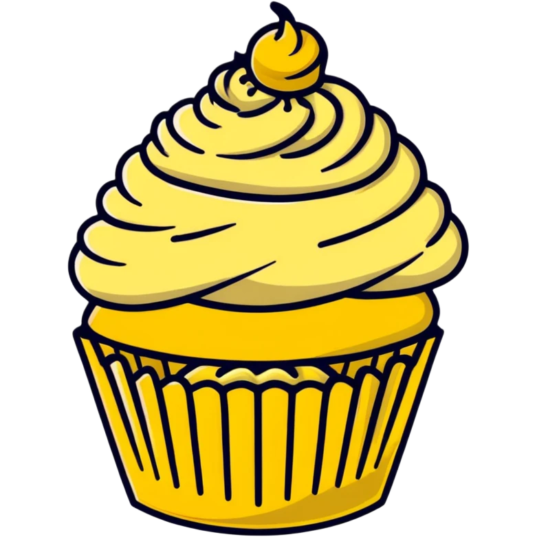 golden cupcake with gold icing emoji