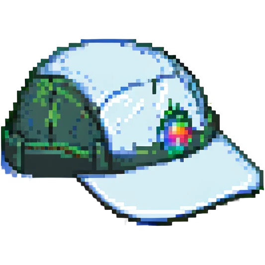 pixel art version of a Studentenmutze, simple iconic, clear band and visor details emoji