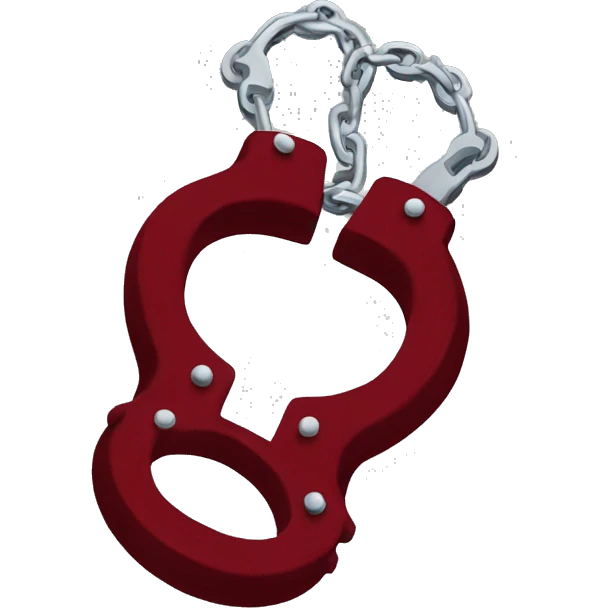 Dark red fuzzy handcuffs emoji