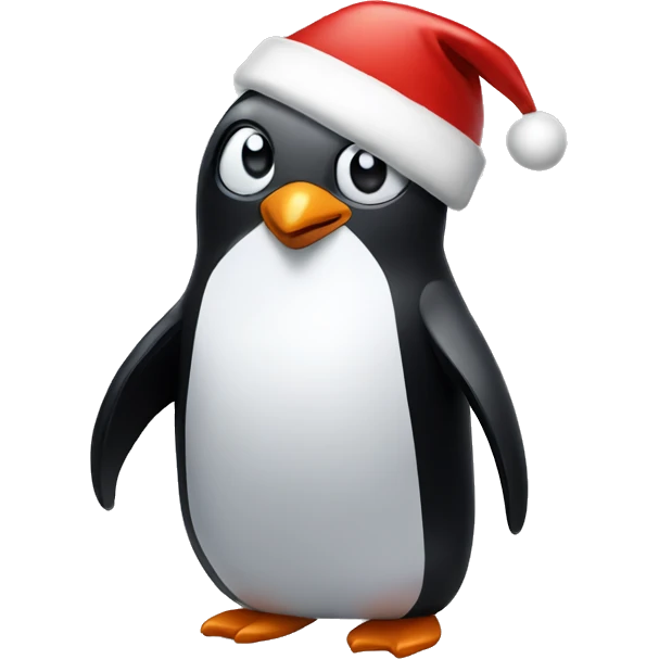 penguin wearing christmas hats emoji