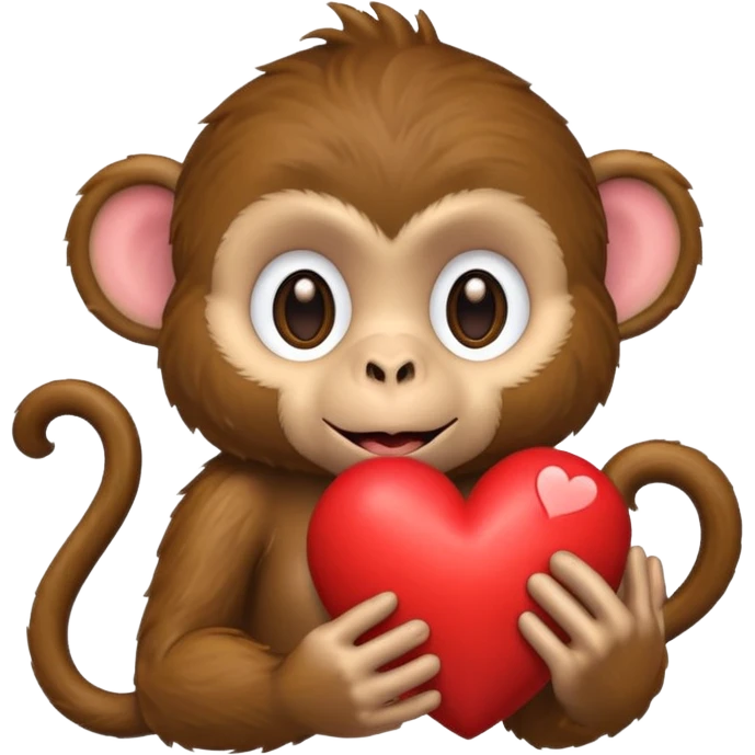 un mono con un corazon emoji