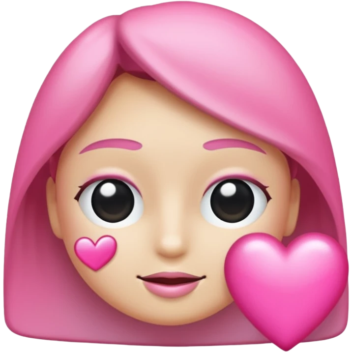 Coração metade rosa pink e metade branco emoji emoji