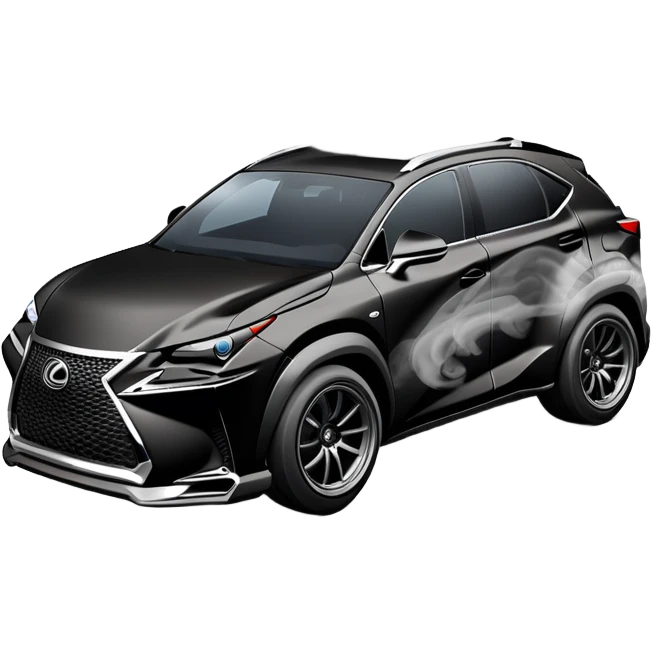black lexus Nx drifting with smoke  emoji