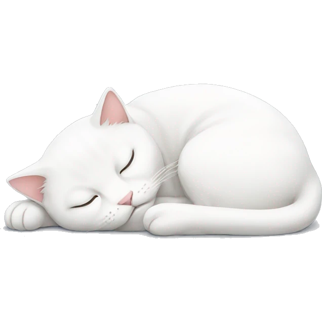 cat sleeping white emoji