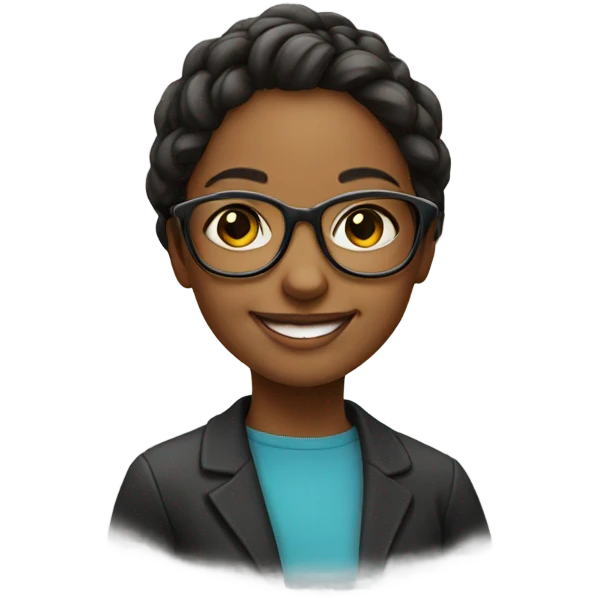 smiling girl with glasses portrait emoji