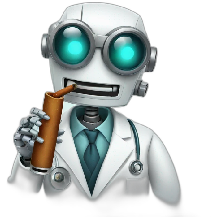 robot doctor smoking a cigar emoji