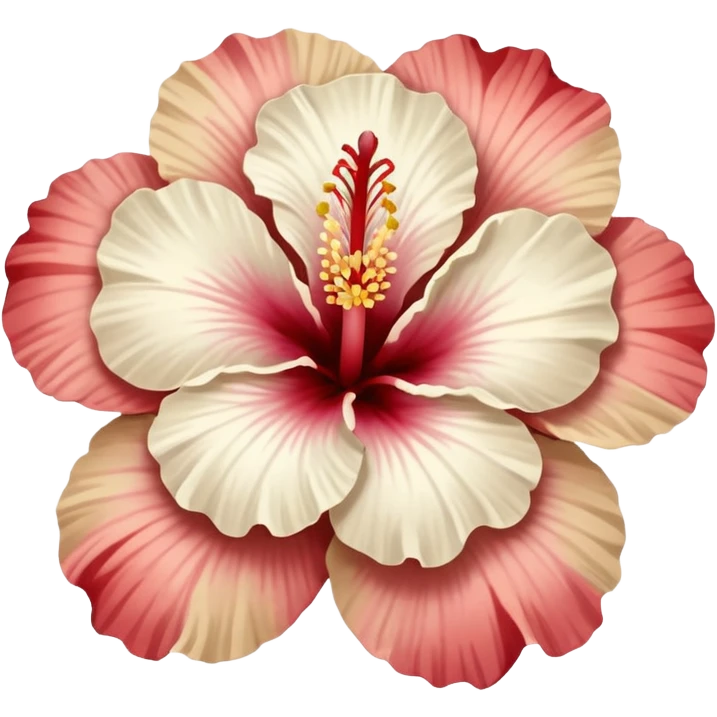 white and beige hibiscus flower  emoji