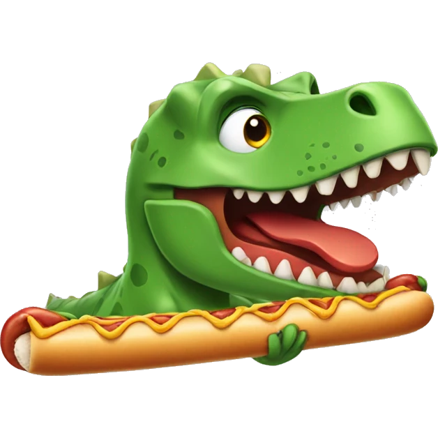 Dinosaur with a hotdog  emoji
