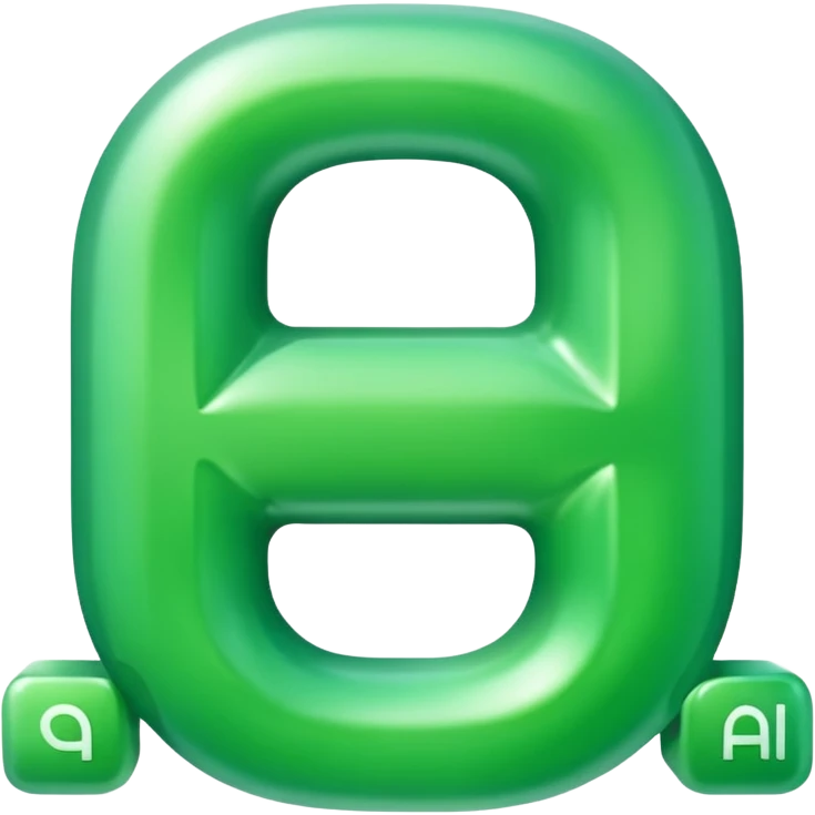 One uppercase Ukrainian Cyrillic letter: А.
Glossy green with soft gradient.
Smooth rounded shape, modern style.
Centered, no background.
 emoji