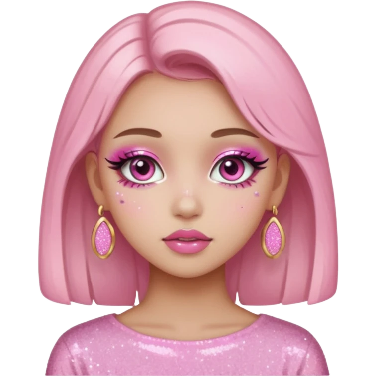 douyin pink glittery girl emoji
