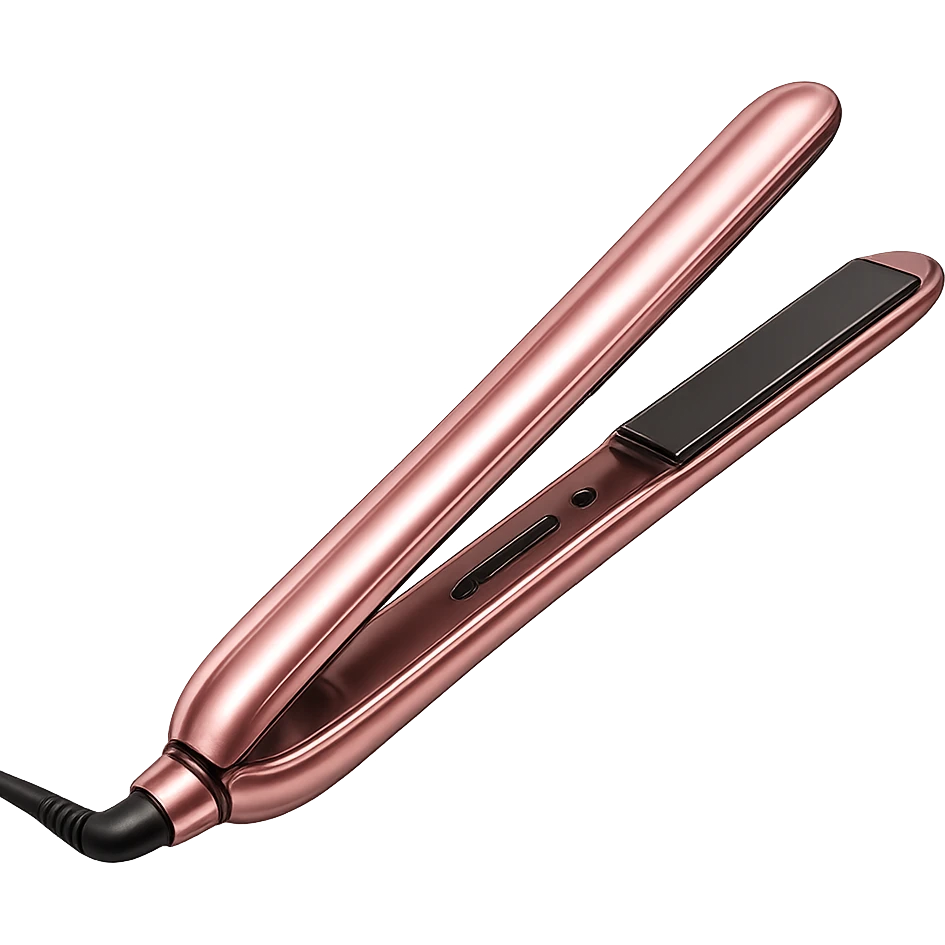 pink luxury hair straightener emoji