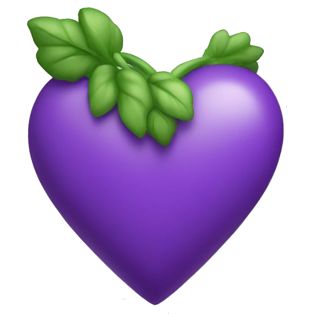 Crea un corazón de colo morado y verde claro  emoji