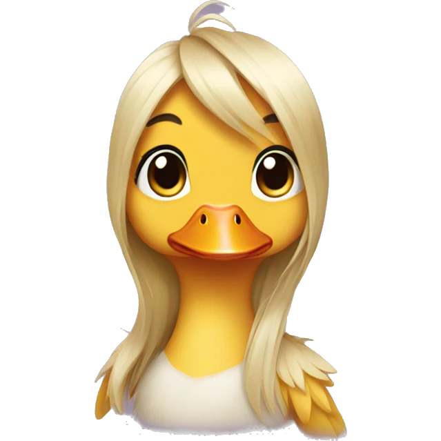 Female Duckling with hair emoji