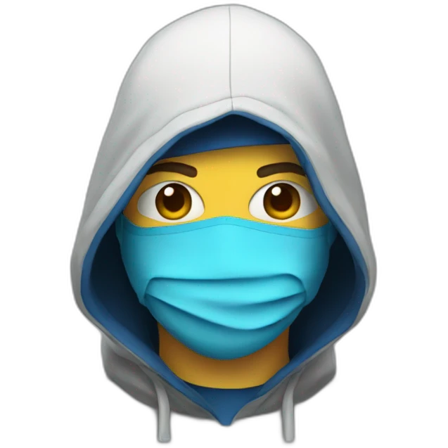 Hacker with blue mask emoji