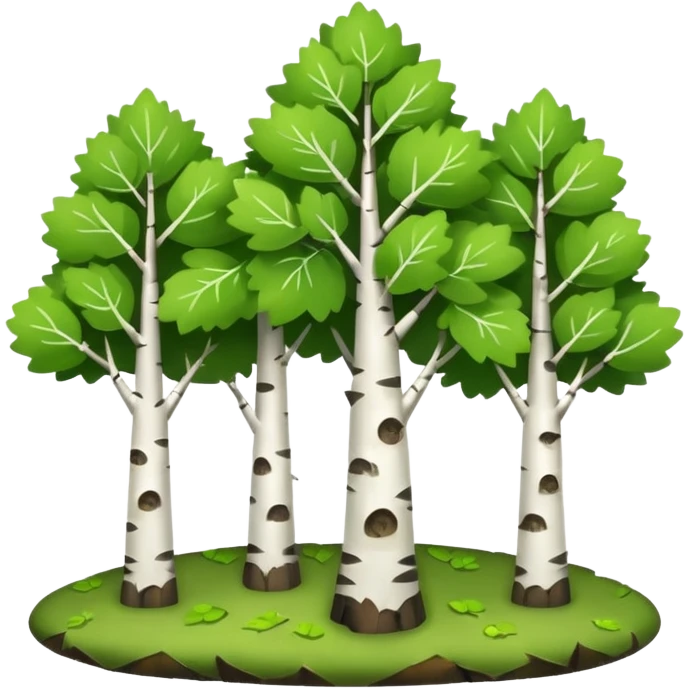 birch forest, small cute trees with a lot of leaves emoji