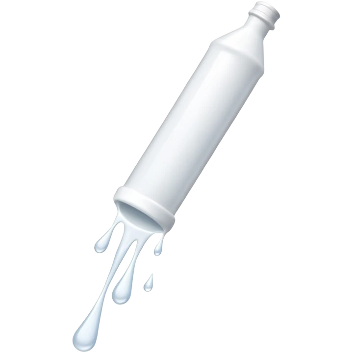 individual white glue white drops falling and dripping down out of a tube, all white emoji