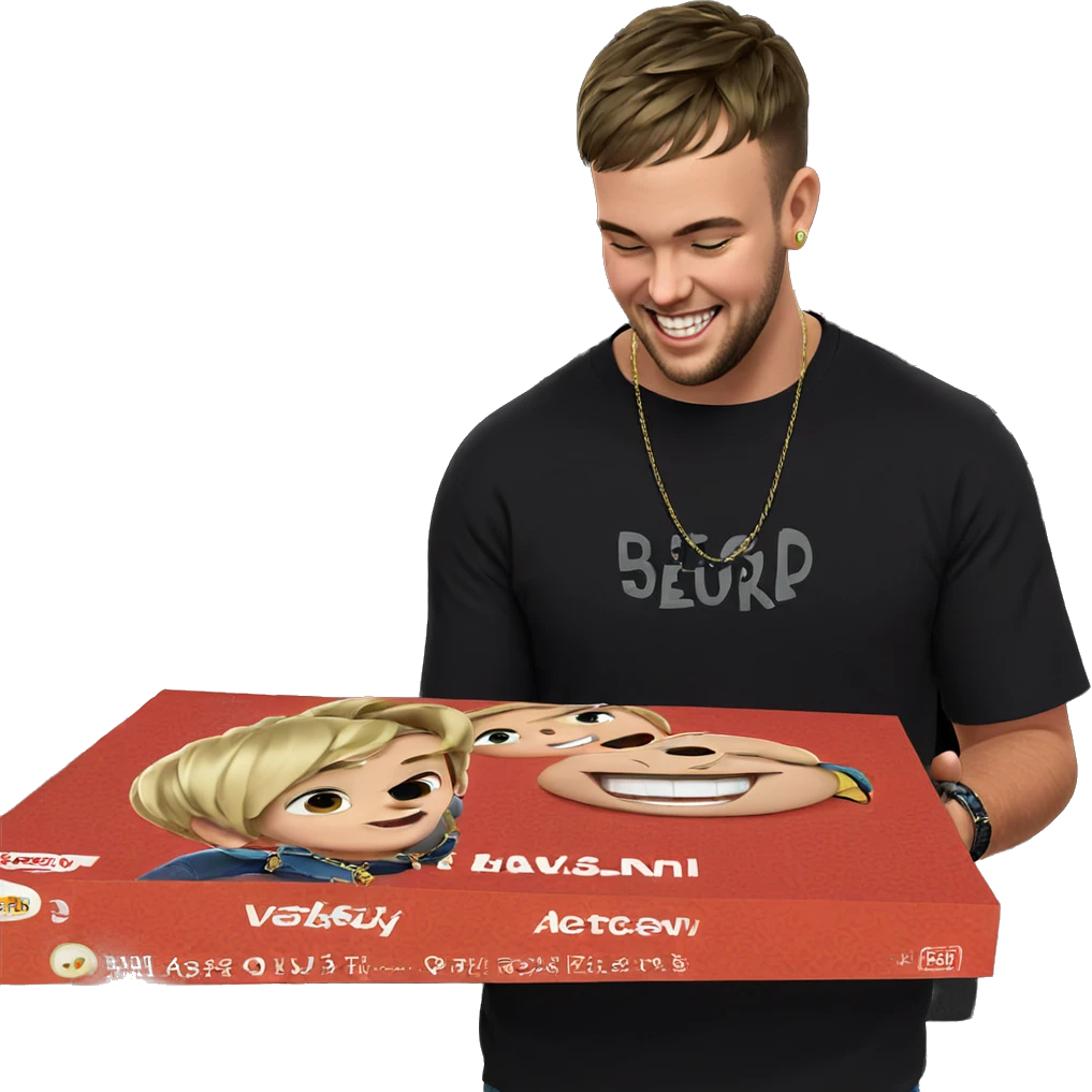 smiling boy with necklace emoji