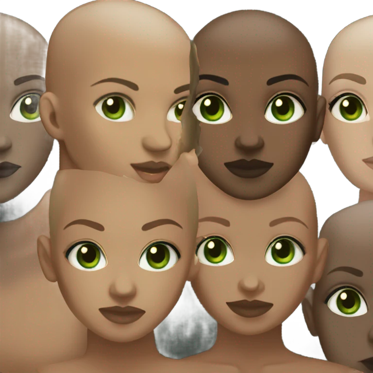 darkskin lightskin designer green eyes shaved head emoji