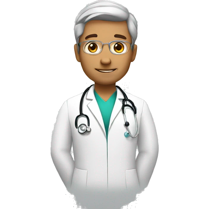 doctor solo bata blanca emoji