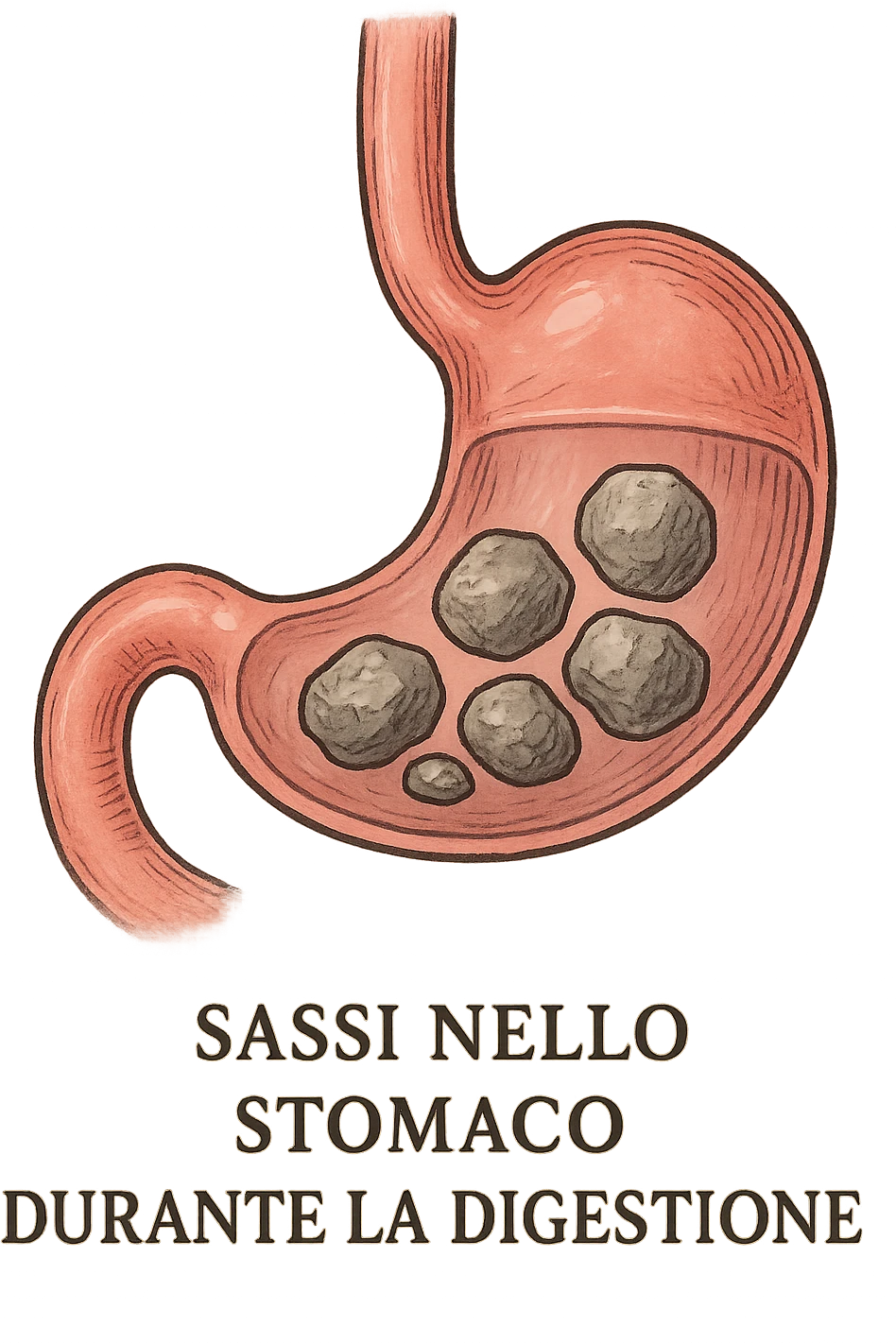 Sassi nello stomaco durante la digestione emoji