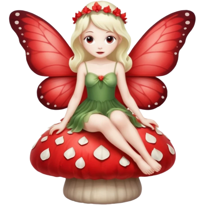 Fairy sitting on mushroom emoji