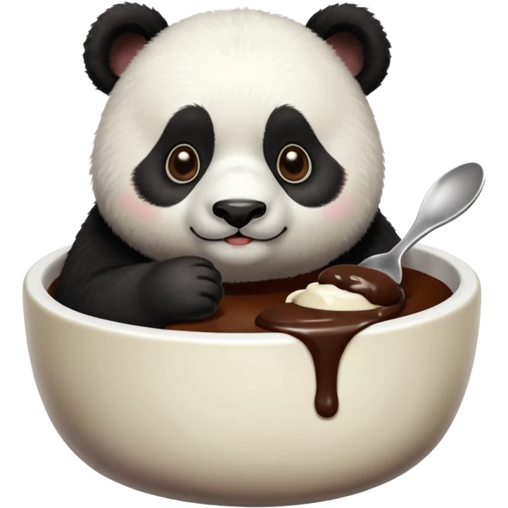 panda eating pudding emoji