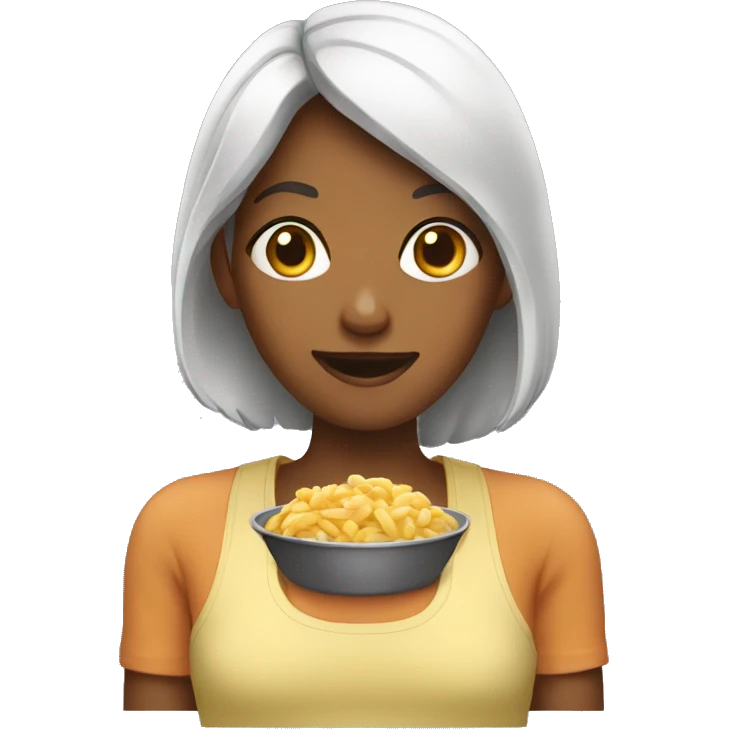 Fille qui fait que manger emoji