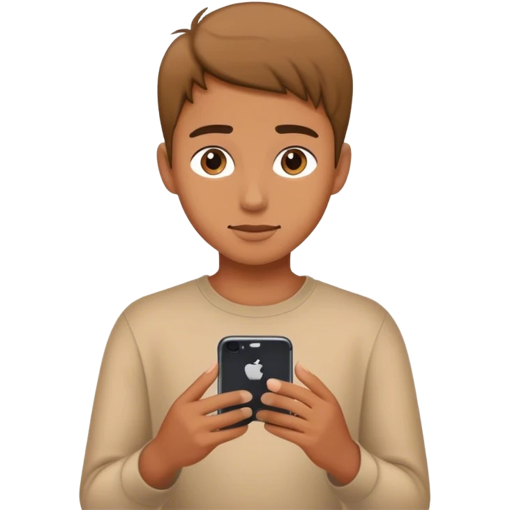 young person scrolling on the Iphone emoji