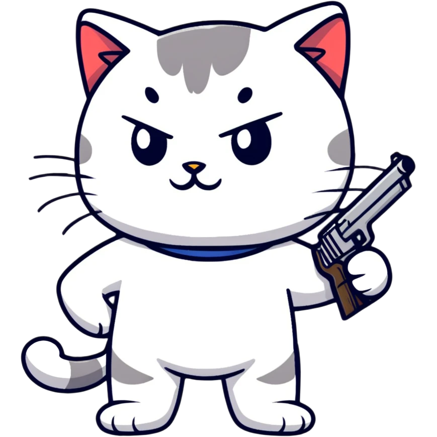 cat with a gun emoji