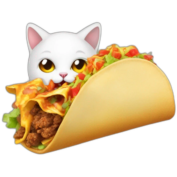 Cat eating tacos in fire emoji