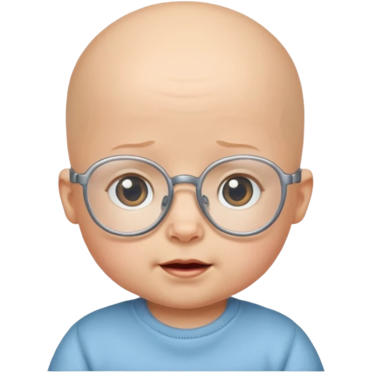 bald glasses baby emoji