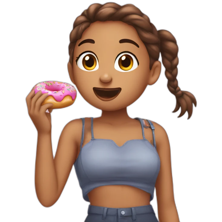 ariana grandee eating a donut emoji