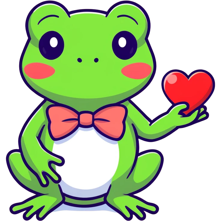 Frog in love emoji