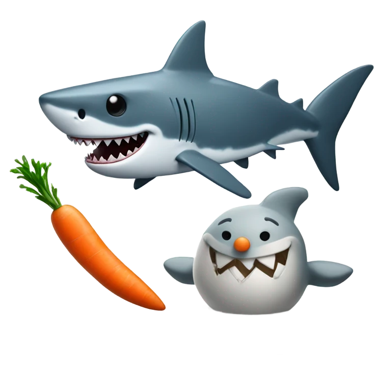 shark with a snowman emoji