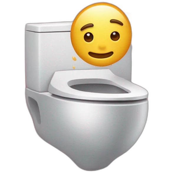 Un mec qui est sur les toilettes et qui fait un pouce emoji