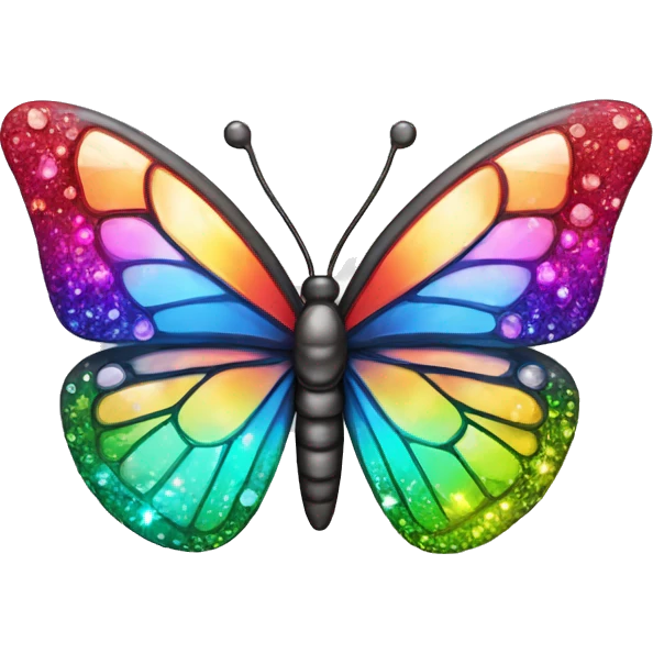 One Shiny-Colorful-Sparkly-Rainbow-Gradient-Crystal-Gem-Butterfly-Crystal-Fly emoji