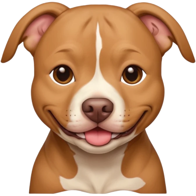 Large light brown pit bull sweetly innocently smiling  emoji