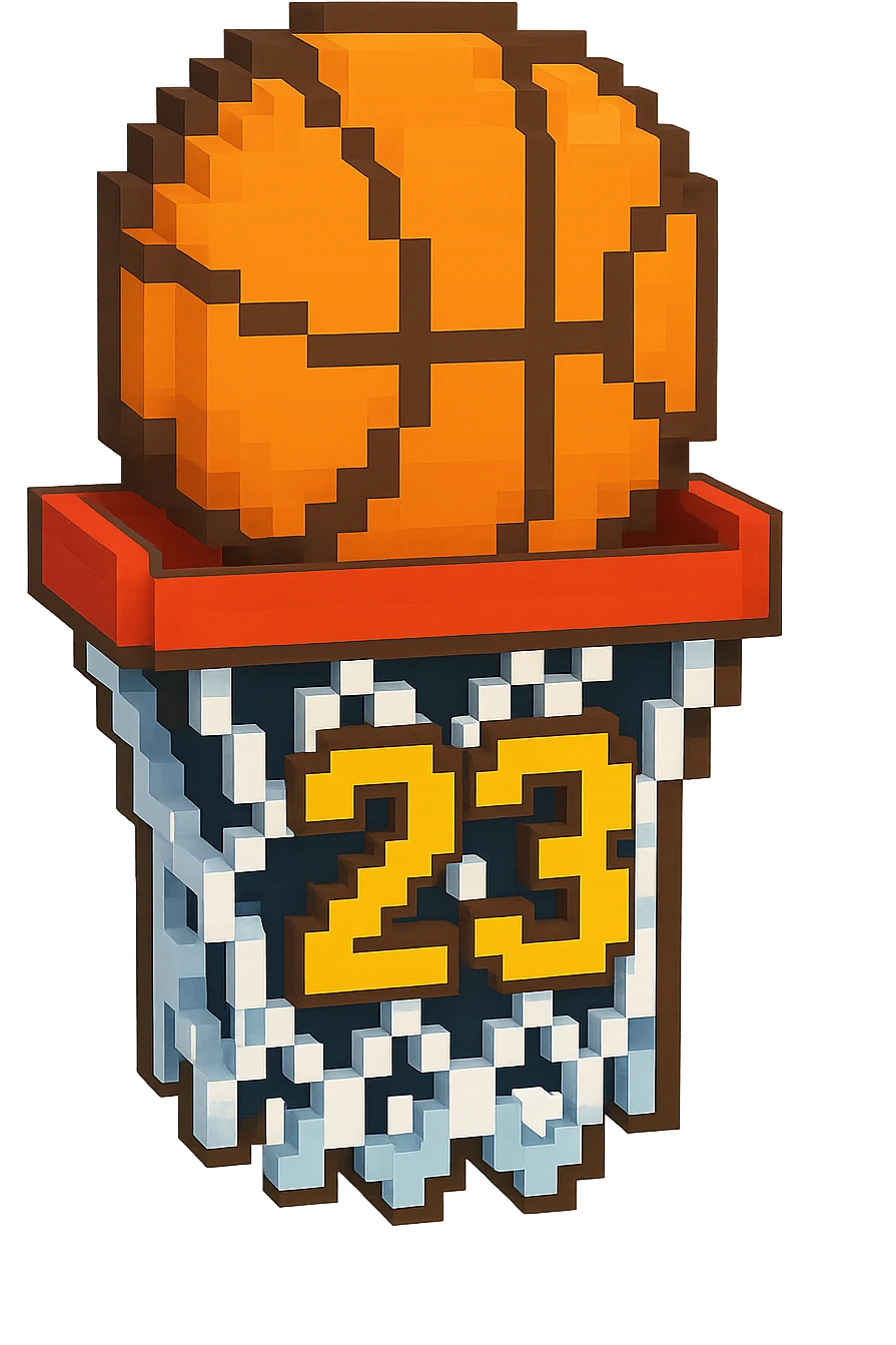 баскетбольный мяч с надписью "23" в сетке, no background emoji