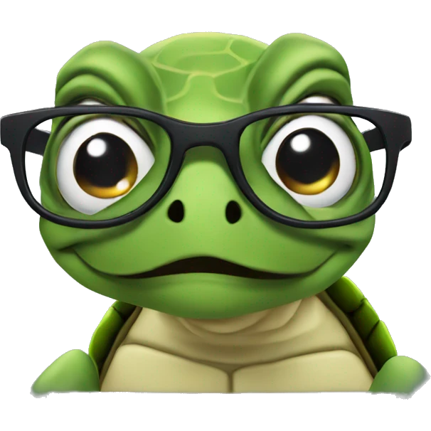 Turtle with glasses emoji
