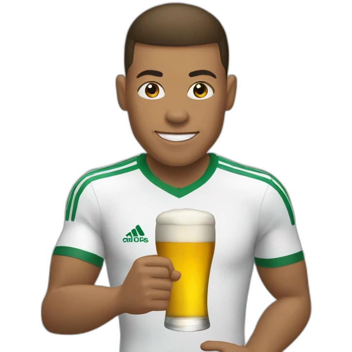 mbappé qui boit une bière emoji