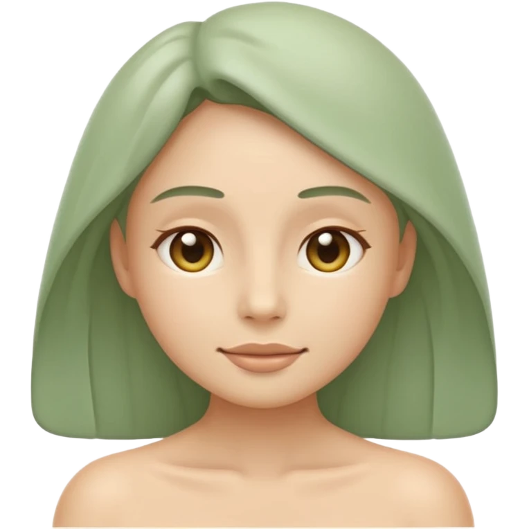 Minimal wellness emoji representing tighter skin and firmness,
subtle lifting effect, smooth contours, calm and natural,
no beauty or cosmetic symbols, soft sage green color palette emoji