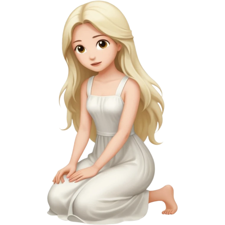 Beautiful girl knelt down by the grace of other women emoji
