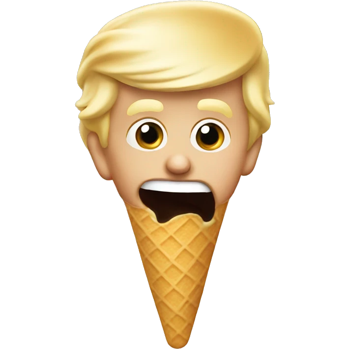 Trump eating ice cream emoji
